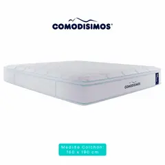 COMODISIMOS - Colchón Queen Doble Sensación de Firmeza Suave Soft Motion 160x190x32 + 2 Almohadas + Protector