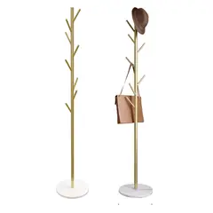 52 BITS - Perchero de Lujo con Base Tipo Mármol Color Dorado