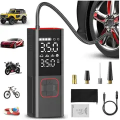 52 BITS - Compresor de Aire Portátil Con Medidor de Presión Digital