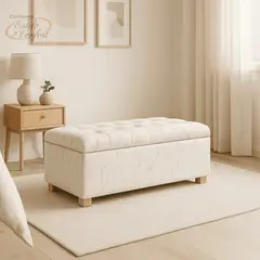 ESTILO Y CONFORT - Púff Bául Capitoniado 100 Márfil