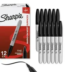 SHARPIE - Marcador Permanente Fine Point Negro x12 unidades