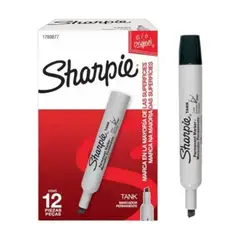 SHARPIE - Marcador Permanente Tank Negro X12 Unidades