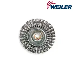 WEILER - Grata Circular de Alambre Trenzado de 4" x 3/16" x 5/8" Eje Multirosca