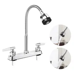 52 BITS - Grifería Doble Mando Mezclador Flexible Para Lavaplatos. Consumo 6 l/min