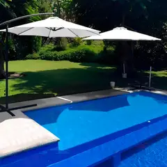 undefined - Sombrilla/Quitasol Blanco Para Jardín Exterior