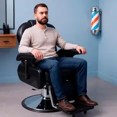 undefined - Silla Sillón Barbería Peluquería Estilista Estética Uso Rudo Negro