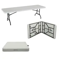 undefined - Mesa Blanca Plegable Plástico Tipo Portafolio 1.22M Eventos Jardín