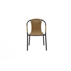 undefined - Silla Con Brazos Metal/Rattan Sintetico Taupe