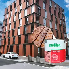PROFILAN - Pintura para madera en exterior base solvente color castaño 2.5 lts color plus