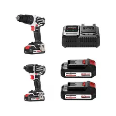UBERMANN - Combo Taladro Percutor ½ Pulgadas + Atornillador Impacto Brushless 20v