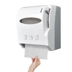 KLEINE WOLKE - Dispensador De Toallas De Papel Rollo Palanca Plástico Blanco De 25x35x27 Cm