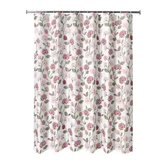 JUST HOME COLLECTION - Cortina Bano Poliester Flores 178x180 cm
