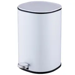 JUST HOME COLLECTION - Papelero Cilindro 5 Litros Cierre Lento Blanco Cilindro