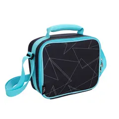 JUST HOME COLLECTION - Lonchera Negra Bordes Celestes