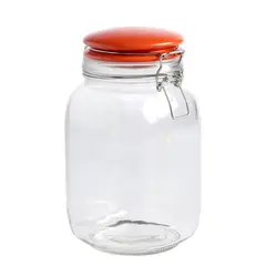 undefined - Frasco Vidrio 1.5 litros con Tapa Cerámica Naranja