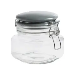 undefined - Frasco Vidrio 0.5 Litros con Tapa Cerámica Gris