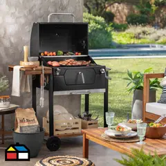 MR BEEF - Asador a carbón con bandeja con tapa 104x104cm