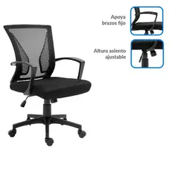 JUST HOME COLLECTION - Silla de Escritorio Malla Rio 46x100x50 cm Negra