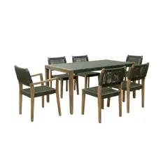 JUST HOME COLLECTION - Juego Comedor Exterior 6 Puestos Madera Teca Cassis
