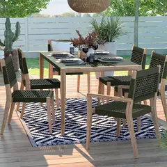 undefined - Juego Comedor Exterior 6 Puestos Madera Teca Cassis