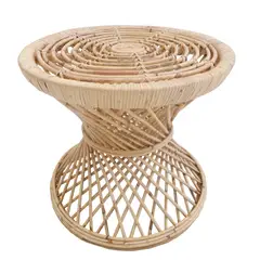 JUST HOME COLLECTION - Mesa Redonda Rattan Natural 50x45 Cm