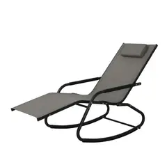 JUST HOME COLLECTION - Silla Asoleadora Con Cojín Metal y Textil Negro