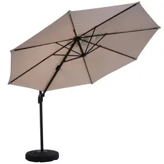 JUST HOME COLLECTION - Parasol Lateral Con Base Poliéster Café 300 cm