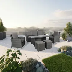 undefined - Juego De Terraza Sala Exterior Ratán Sintético 6 Piezas Reims