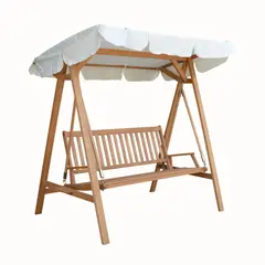 JUST HOME COLLECTION - Sillón Columpio 3 Personas Madera Eucalyptus