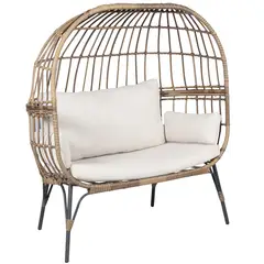 JUST HOME COLLECTION - Sillón Colgante 2 Personas Fibra Sintética Taupe