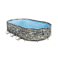 BESTWAY - Piscina Estructural Ovalada 610 x 366 x 122 cm Bomba/Filtro/Accesorios