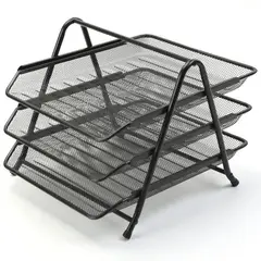 JUST HOME COLLECTION - Organizador Papel 3 Niveles Negro