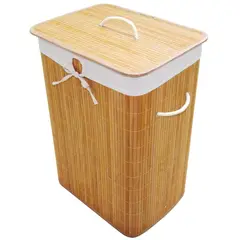 undefined - Cesto De Ropa Rectangular Bambú Natural