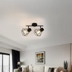 JUST HOME COLLECTION - Barra Grades 2 Luces E27 Negro