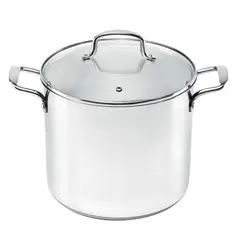 JUST HOME COLLECTION - Olla Acero Inoxidable Largo 28cm Tapa Vidrio