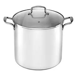 JUST HOME COLLECTION - Olla Acero Inoxidable Largo 30cm Tapa Vidrio