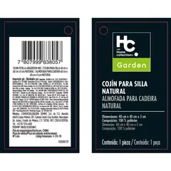 HC JUST HOME COLLECTION - Cojin Silla 40 x 40 x 5 cm Natural