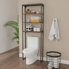 SENSI DACQUA - Mueble Repisa Sobre Sanitario Metal-Melamina Negro