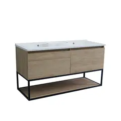SENSI DACQUA - Mueble De Baño Con 2 Lavamanos Cedar 120x46x62cm