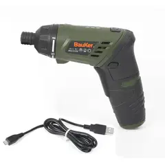 BAUKER - Atornillador 210Rpm 4V Con USB + 29 Piezas