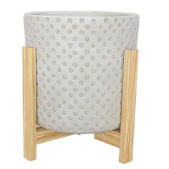 JUST HOME COLLECTION - Matera Fibra Cónica Con Base 29x30cm Taupe