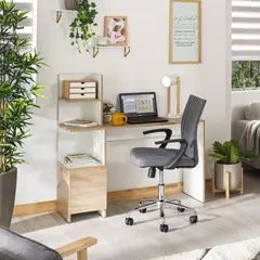 undefined - Silla de Escritorio Salford Ejecutiva Giratoria Gris Just Home Collection