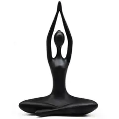 JUST HOME COLLECTION - Figura Yoga Manos Arriba Negra 33.5 Cm