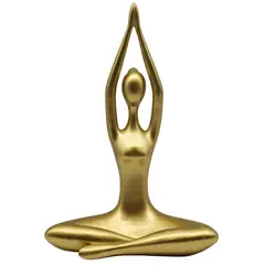 JUST HOME COLLECTION - Figura Yoga Manos Arriba Dorada 33.5cm