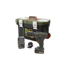 undefined - Combo Taladro Percutor 3/8 Pulgadas 12v Con 29 Accesorios + Carro Portaherramientas 25 Pulgadas Bauker