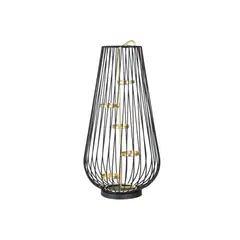 JUST HOME COLLECTION - Porta Tealight 5 Negro/Dorado 37Cm