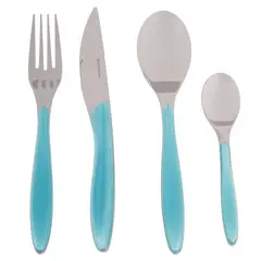 JUST HOME COLLECTION - Juego Cubiertos 24 Piezas Con Block Esmeralda