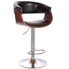 undefined - Silla Bar Toledo Madera Cuero Sintético Negro