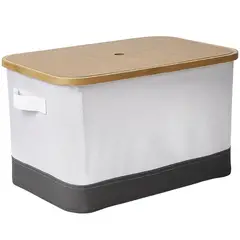 undefined - Cesto Ropa Tapa Bambú 34x50x30 cm