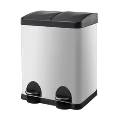KLEINE WOLKE - Caneca Acero Inoxidable 2 Compartimiento 30L Plateado Con Pedal